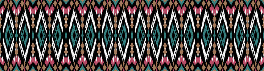 A beautiful Ethnic ikat geometric, border, pattern, design trending, texture, Digital print on fabric