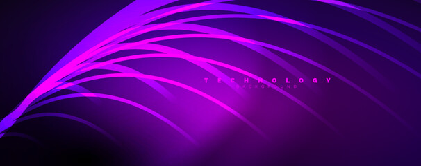 Light beams, neon lines abstract background. Vector Illustration For Wallpaper, Banner, Background, Card, Book Illustration, landing page