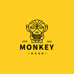 monkey head vintage icon logo design 3