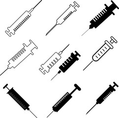 syringe vector icon set illustration on white background
