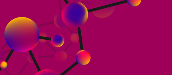 Line points connections geometric landing page background. Fluid circles and spheres with liquid gradients. Vector Illustration For Wallpaper, Banner, Background, Card, Book Illustration, landing page