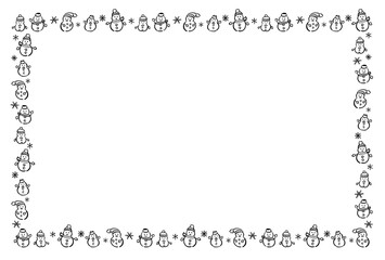 かわいい雪だるまのフレーム　1色