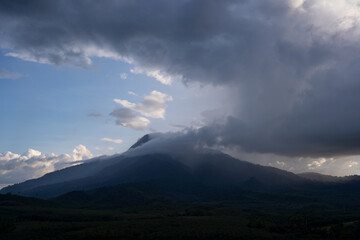 Time Lapse storm clouds at sunset time,Beautiful light of nature landscape