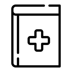 medicine book line icon