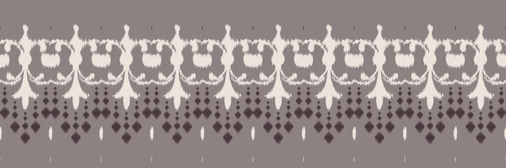 Fototapeta na wymiar Ikat floral tribal African Seamless Pattern. Ethnic Geometric Ikkat Batik Digital vector textile Design for Prints Fabric saree Mughal brush symbol Swaths texture Kurti Kurtis Kurtas