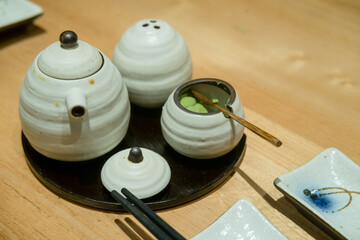 sushi cutlery on the table