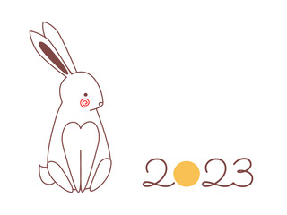 2023 Rabbit New Year card or calendar cover design