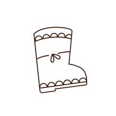 hand drawn doodle rubber boot outline illustration