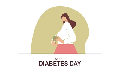 Obraz na płótnie Canvas World diabetes day background, blood glucose testing meter and insulin production concept illustration