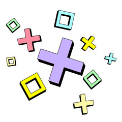 Obraz premium Abstract Retro style 80s-90s memphis geometrical pattern design comic pop art.