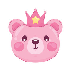 pink bear with crown