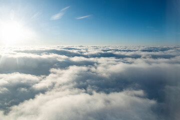 Fluffy white clouds from above