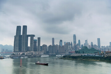 Fototapeta premium Chongqing city in China at cloudy day