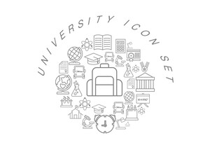 Vector university icon set 