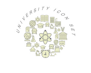Vector university icon set 