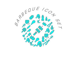 Vector barbeque icon set 