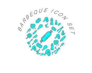 Vector barbeque icon set 