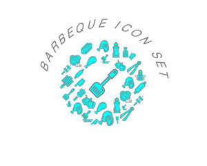 Vector barbeque icon set 