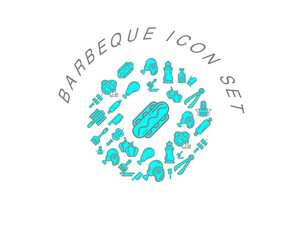 Vector barbeque icon set 