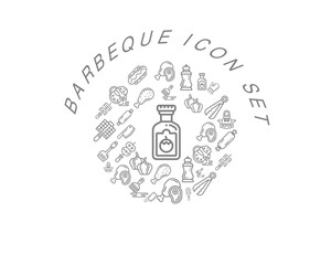 Vector barbeque icon set 