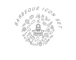 Vector barbeque icon set 