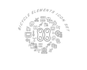 Vector bicycle elements icon set 