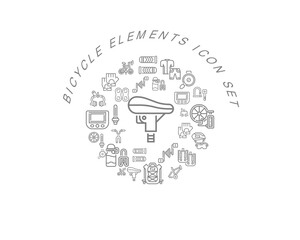 Vector bicycle elements icon set 