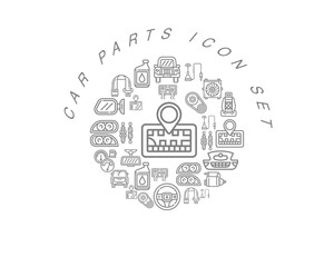 Vector car parts icon set 