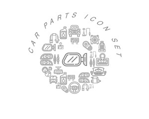 Vector car parts icon set 