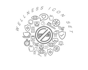 Vector wellness icon set