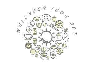 Vector wellness icon set