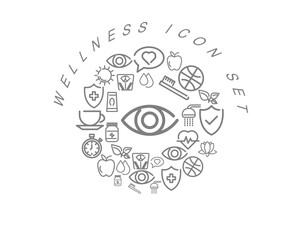 Vector wellness icon set