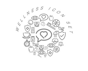 Vector wellness icon set