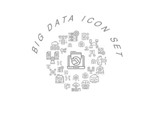 Vector big data icon set 