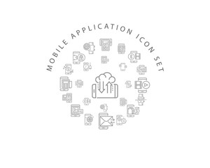 Vector mobile application icon set 