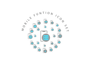 Fototapeta premium Vector mobile application icon set 