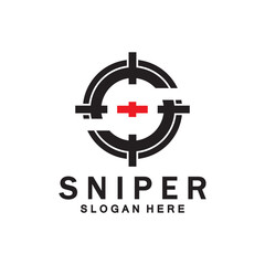 Sniper Aim Target Vector Logo. Initial S Target Logo Vector