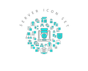 Obraz premium Vector server icon set