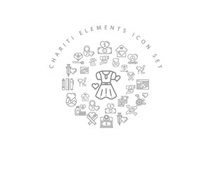 Vector chariti elements icon set