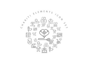 Vector chariti elements icon set