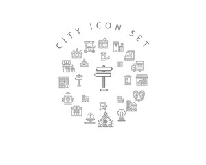 Vector city icon set 