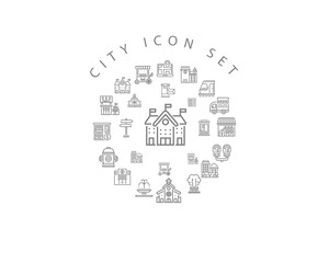 Fototapeta premium Vector city icon set 