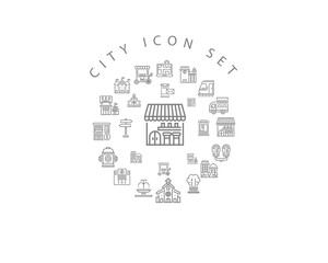 Vector city icon set 