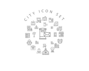 Obraz premium Vector city icon set 