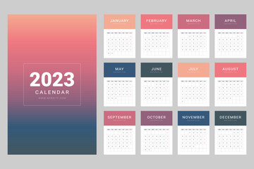 2023 Wall Calendar Design Template   New Year