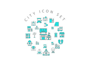 Vector city icon set 
