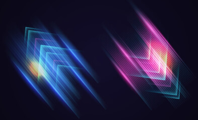 Abstract modern hight speed light arrow line technology effect. Modern abstract high speed motion. Colorful dynamic motion on a darkbackground. Vector illustration	