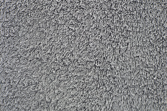 Close-up shot of gray towel fibers