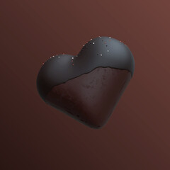 Chocolate Love Cake 3D Illustration