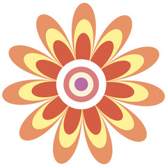 Simple bright floral element for design. Single round flower